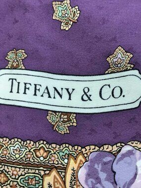 Tiffany & Co. Purple Floral Silk Scarf
